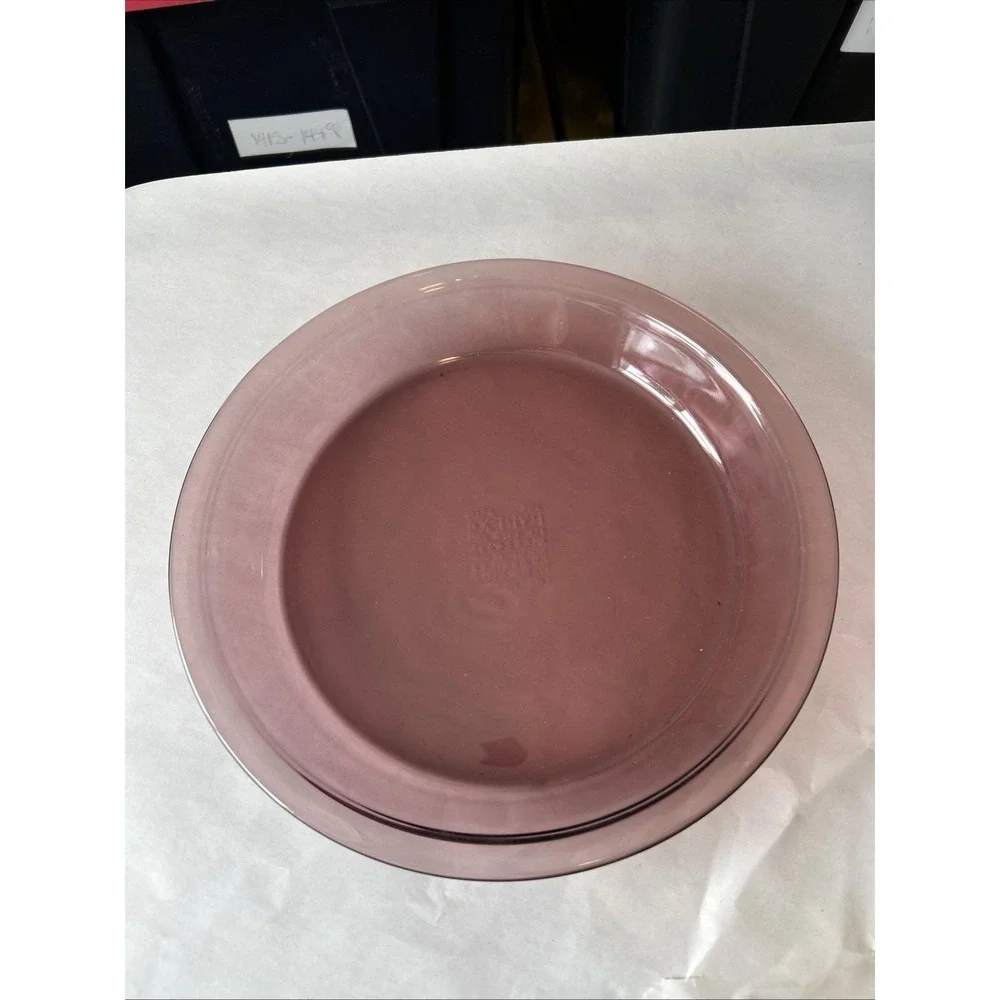 Pyrex Visions Pie Plate Set 209 Cranberry Amber Glass‎ 9 Inch 23cm Vintage USA
